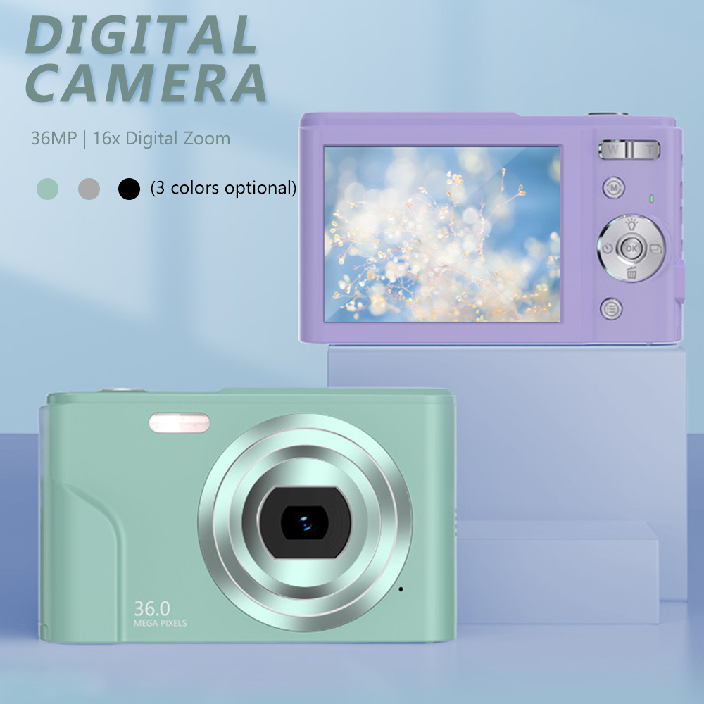 36MP 전문 HD 디지털 카메라 휴대용 LCD 비디오 캠코더 16x 줌 Selfie 시간 경과 사진 카메라 기록 생활 사진